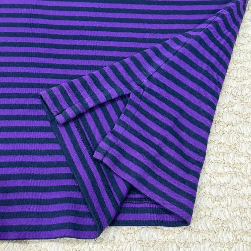 POLO Ralph Lauren Polo Mens Size L Classic Fit Purple Striped 100% Cotton Shirt